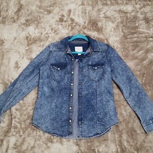 Forever 21 Button Up Denim Top